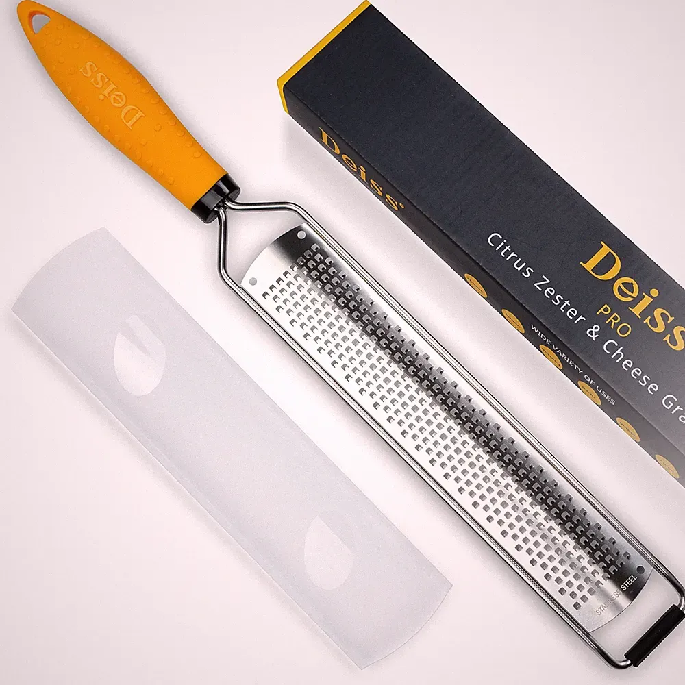 Deiss PRO Lemon Zester & Heavy Duty Grater - Parmesan, Garlic, Nutmeg, Chocol...