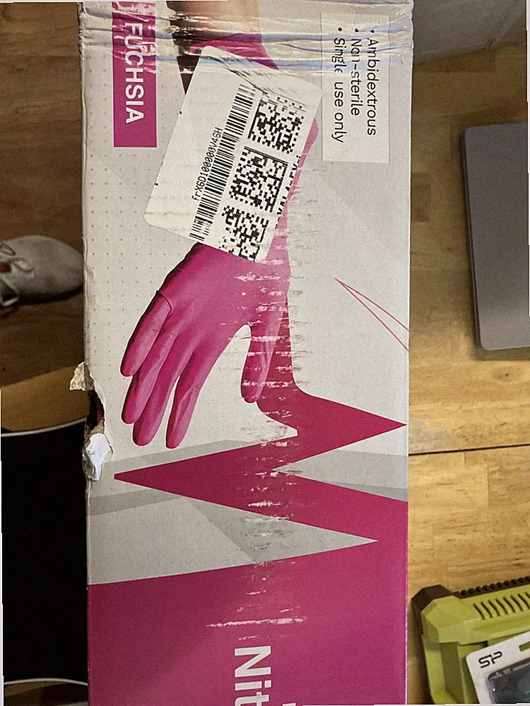 Disposable Nitrile Exam Gloves Powder-Free Food-Safe Cleaning Glove, Pink 1000