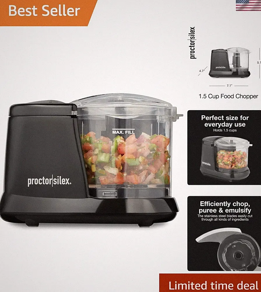Durable Electric Vegetable Chopper & Mini Food Processor for Chopping, Puree...