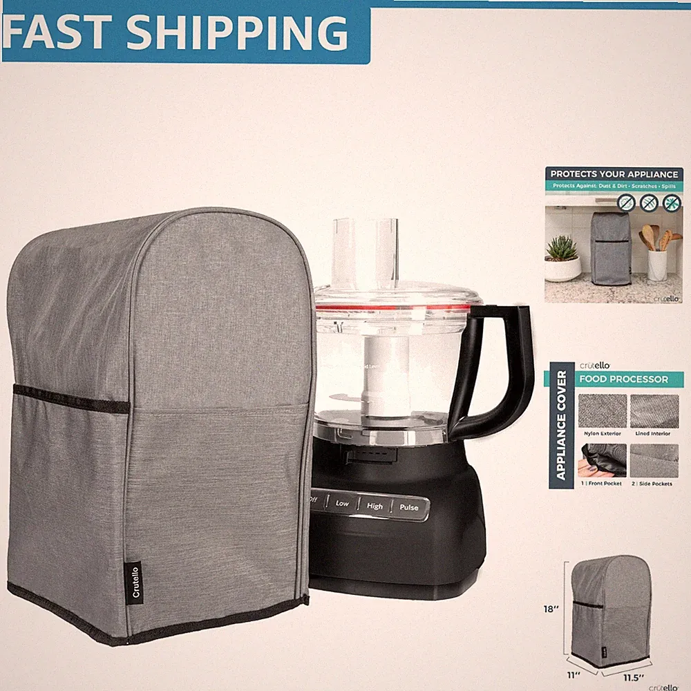 Durable Nylon Food Processor Cover with Storage - Protects 11-14 Cup Models