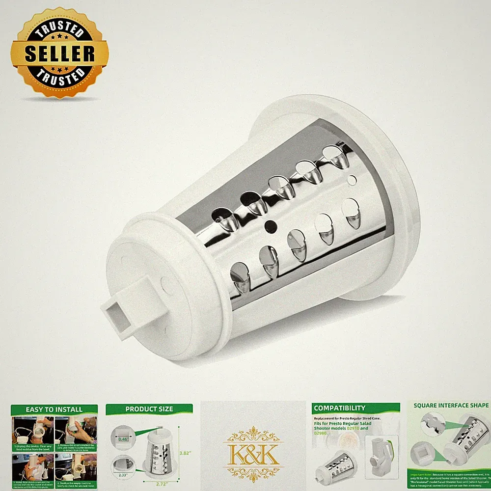 Durable Shredding Cone for Presto Salad Shooter: Ideal for Cheese & Vegetables