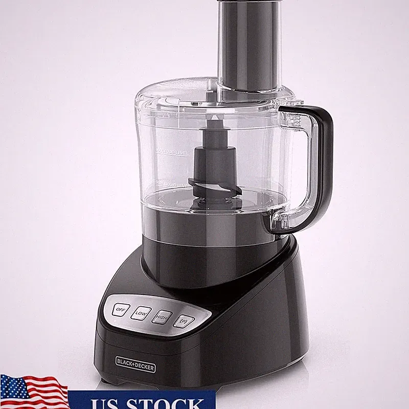 Easy Assembly Food Processor 450W Stainless Steel Blade Shred Slice Chop 8 Cup