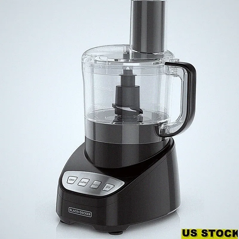 Easy Assembly Food Processor 8 Cup Stainless Steel Blades Shred Slice 450W Motor
