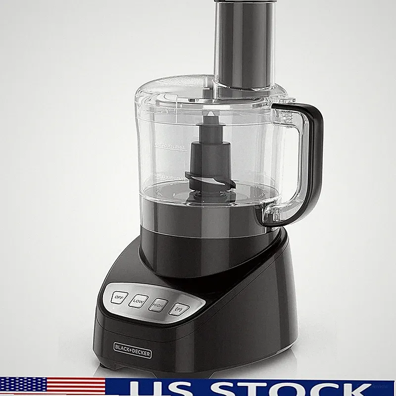 Easy Assembly Food Processor W/ Stainless Steel Blade & Reversible Disc 8-Cup