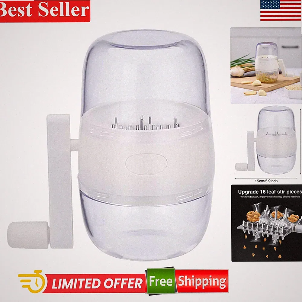Easy Clean Handheld Nut Chopper - Compact Food Processor for Your Kitchen