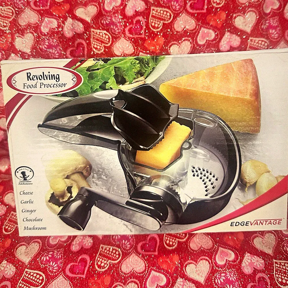 Edge Vantage Manual Revolving Food Processor 1 Cup Black/Clear Cutter Grater