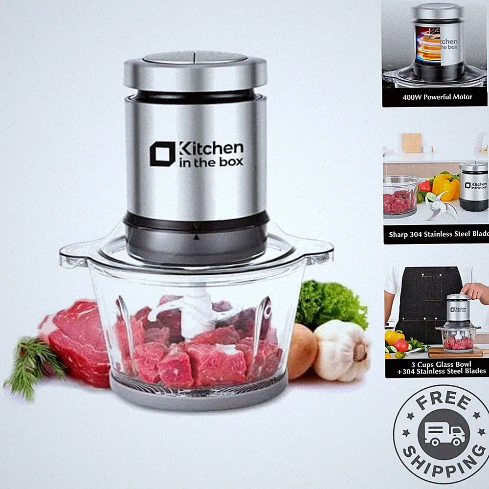 Effortless 2-Speed Mini Food Processor & Meat Grinder with Safety Features