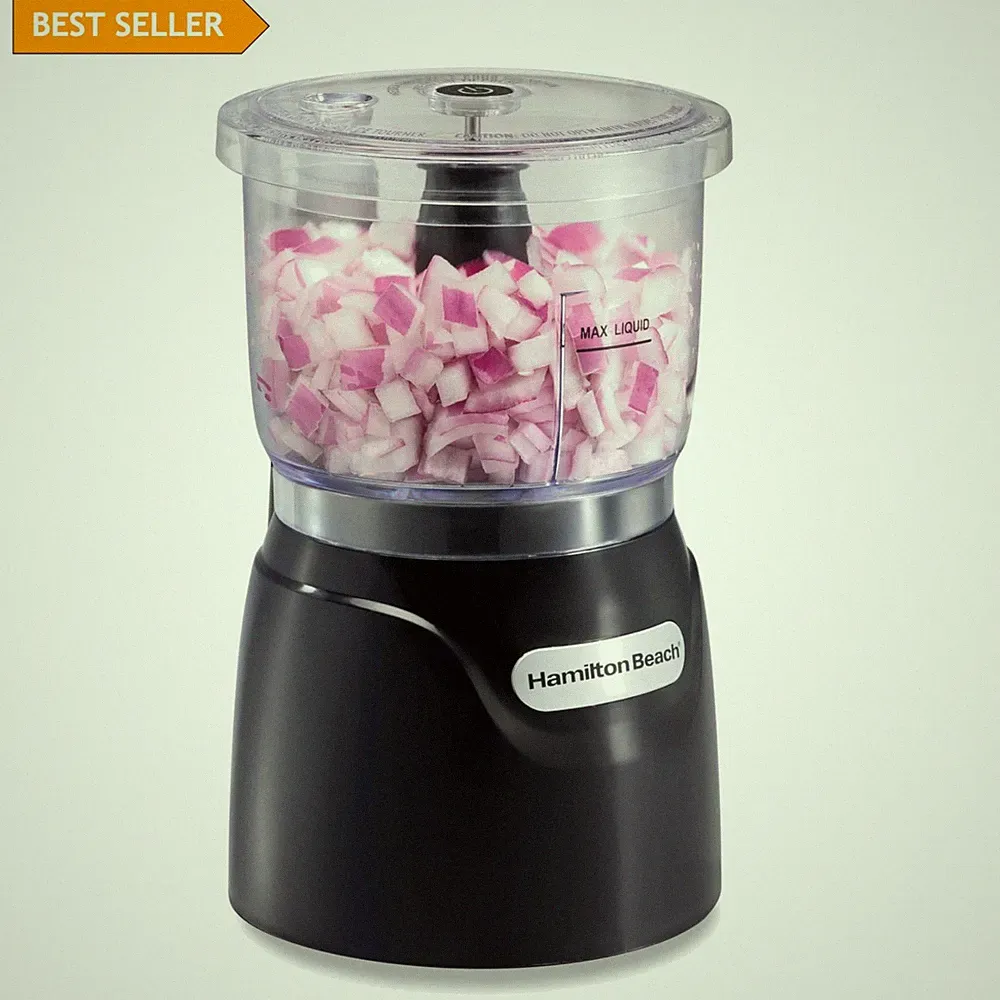 Effortless 3-Cup Electric Food Processor with Stainless Steel Blades, Black