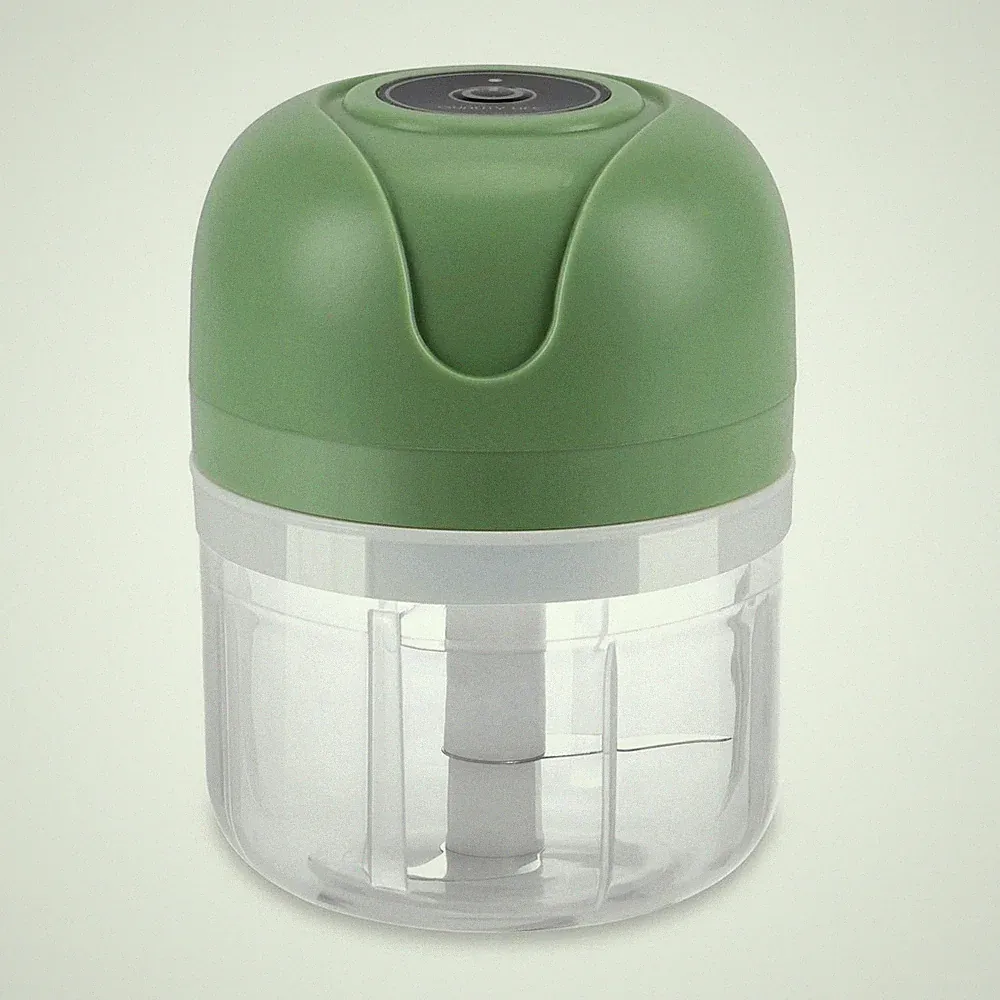 Electric 250ML Garlic Press Chopper Chili Onion Fruits Meat Mincer Blender Mixer