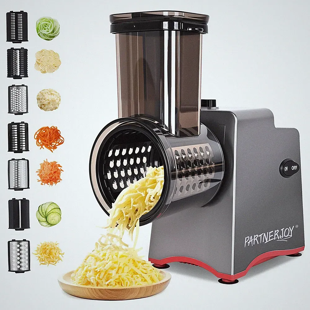 Electric Cheese Grater 250W 7-in-1 Food Processor Vegetable Slicer ZSM Salad