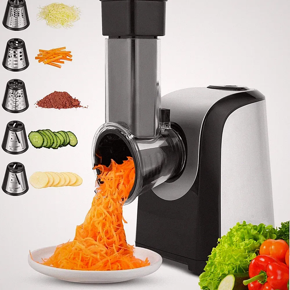 Electric Cheese Grater 5-in-1, 150W Professional Food Processor for Block Che...