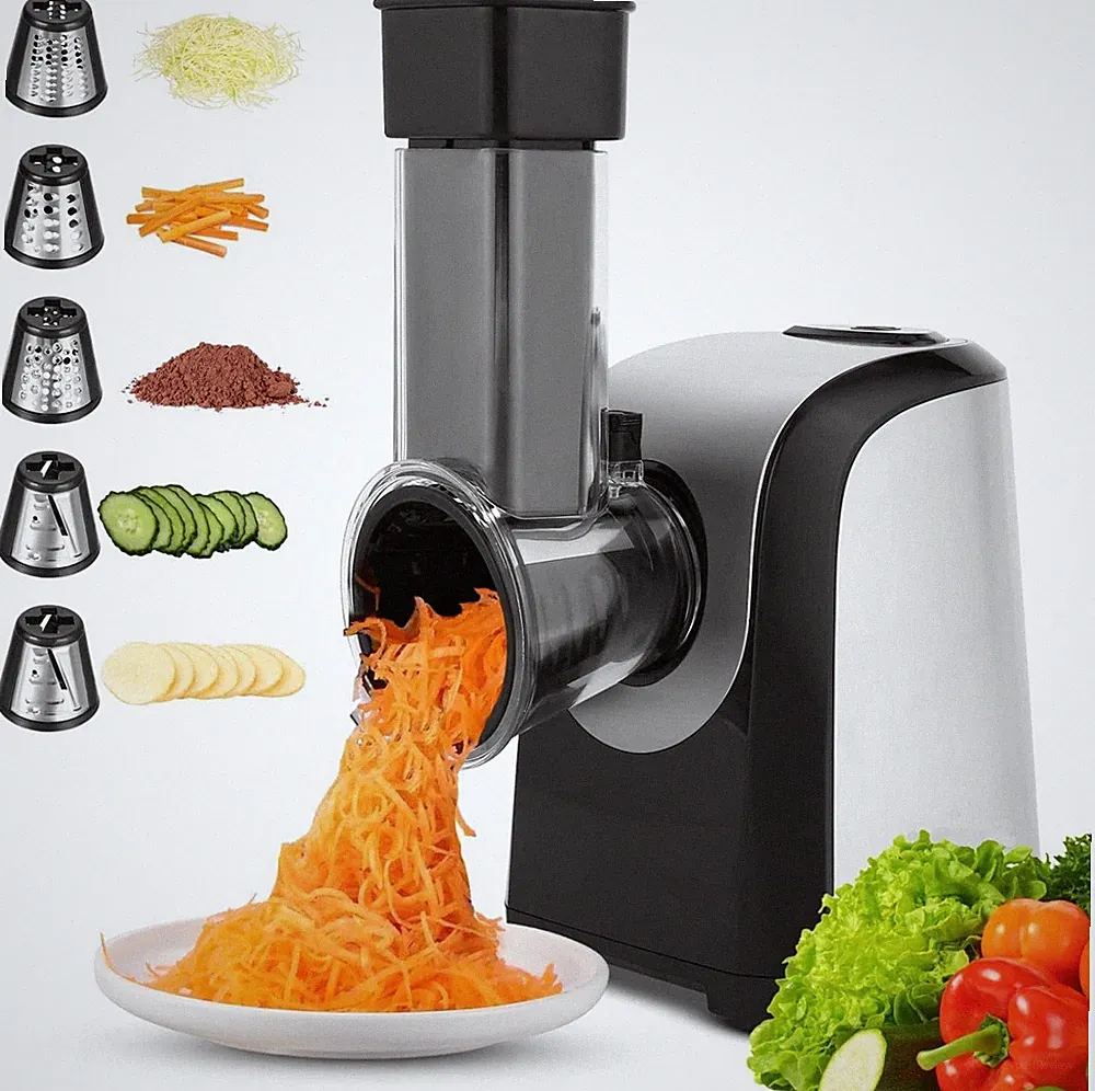 Electric Cheese Grater 5-in-1 150W Professional Food Processor for Block Cheese