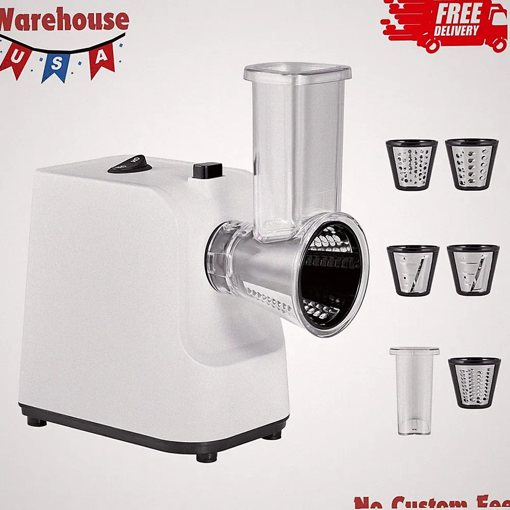 Electric Cheese Grater and Salad Maker, 200W Vegetable Slicer and Shredder