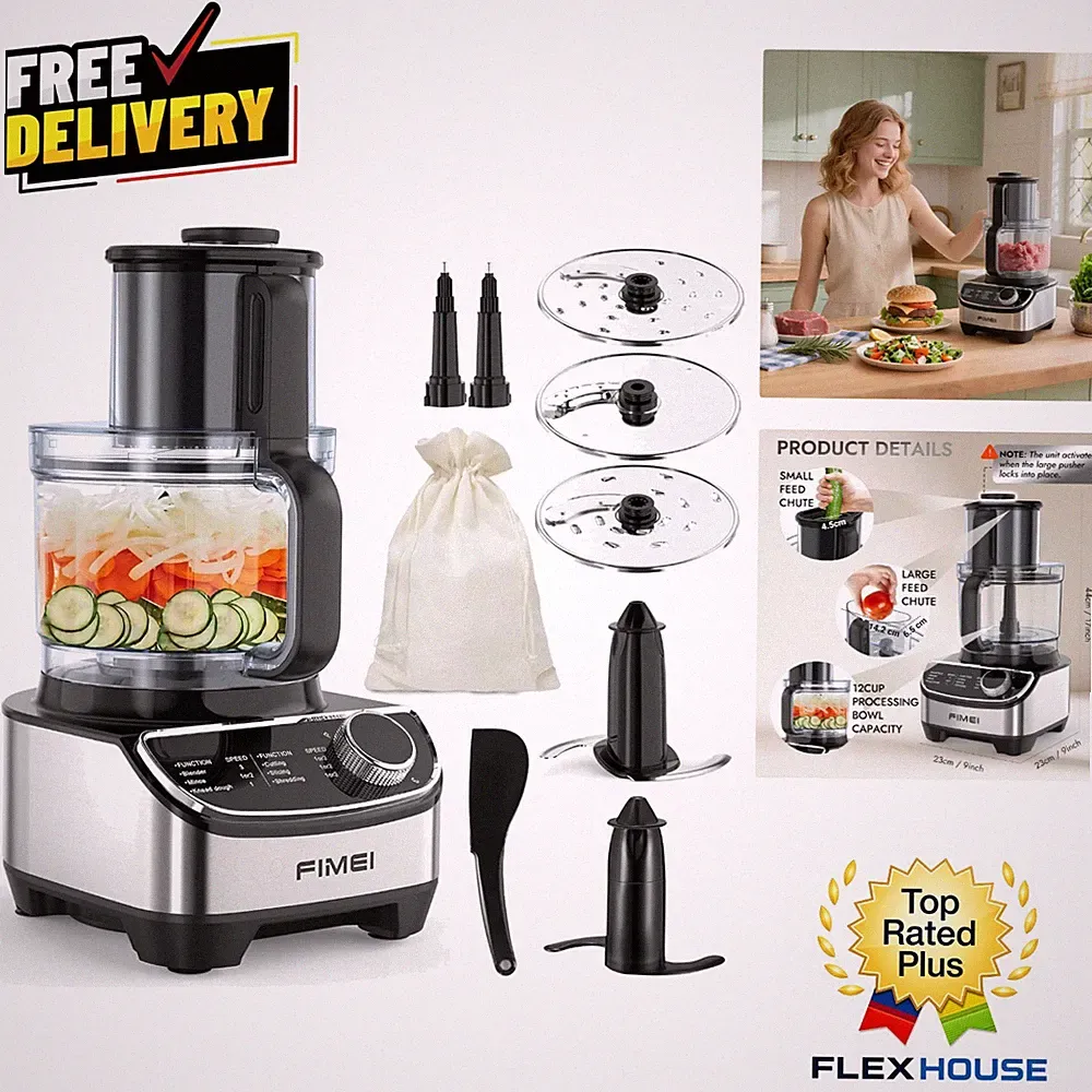 Electric Food Chopper & Processor 600W - Slicing, Chopping, Pureeing Made Easy