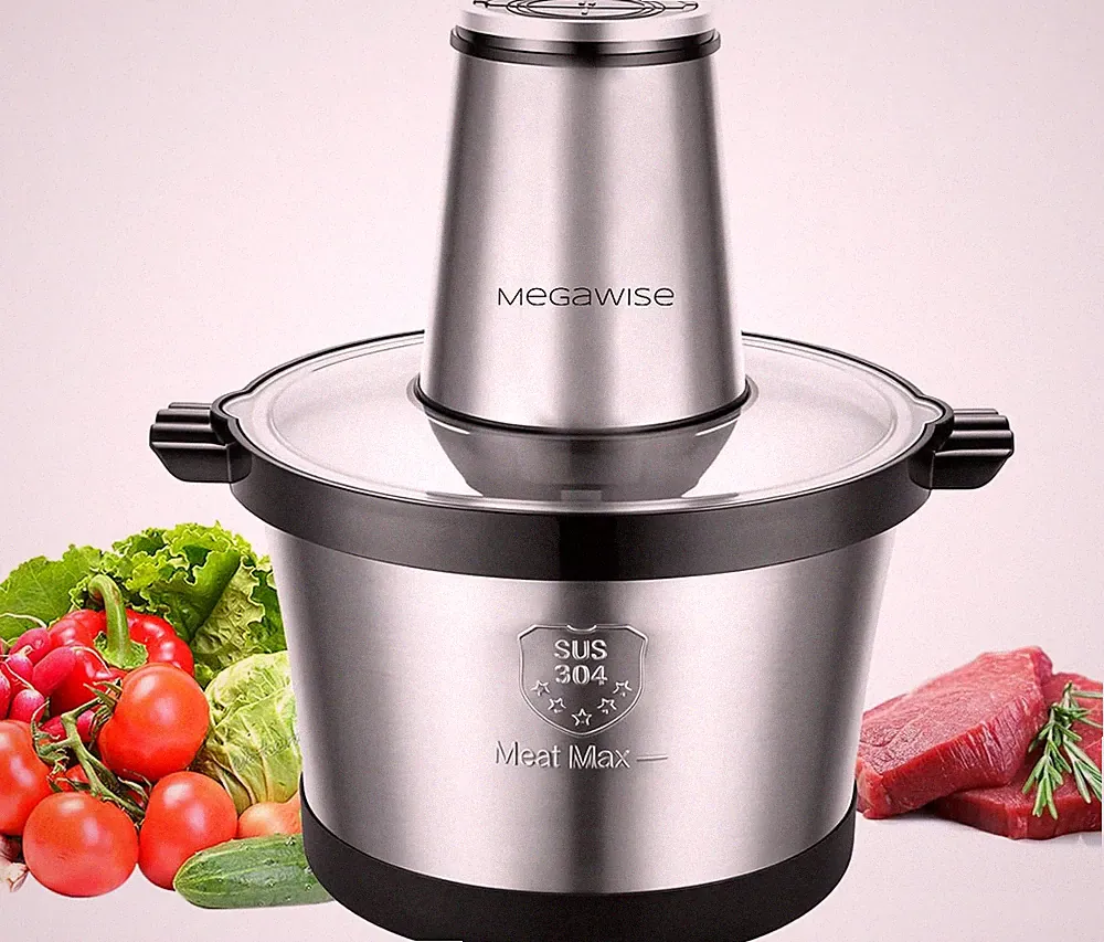 Electric Food Processor, 1000W Meat Grinder & Vegetable Chopper with 6L 304# Sta