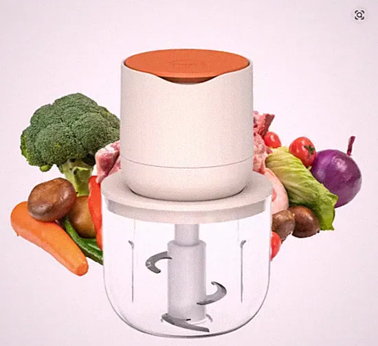 Electric Food Processor 100W 3-Blade Vegetable & Meat Chopper for Home