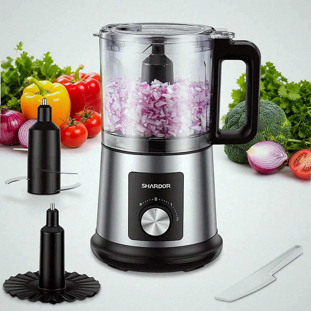 Electric Food Processor, 4 Cup Food Chopper with 3 Speed Settings (Pulse + Ha...