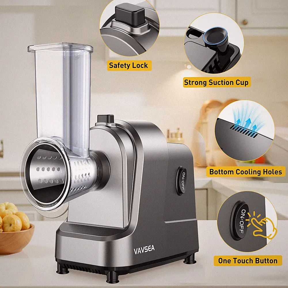 Electric Food Processor 400W 5 Stainless Steel Blades Shredder Slicer Grinder