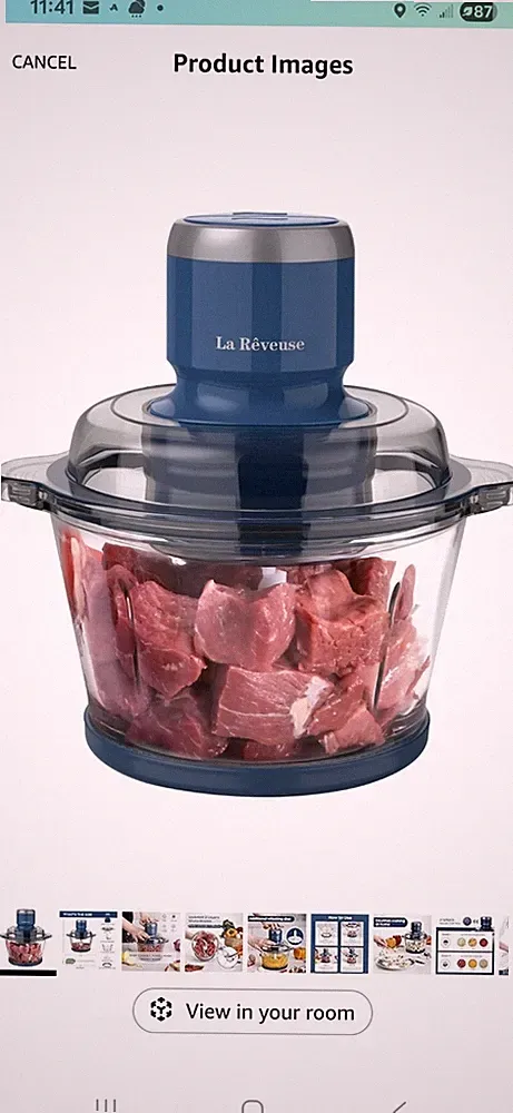 Electric Food Processor 7-Cup Glass Bowl 4 Bi-Level Blades Chopping Mixing