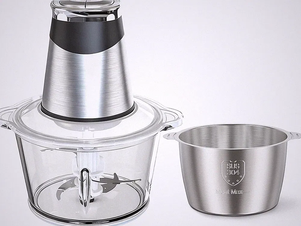 Electric Food Processor, 800W Meat Grinder & Vegetable Chopper - 2 Bowls (3L Sta