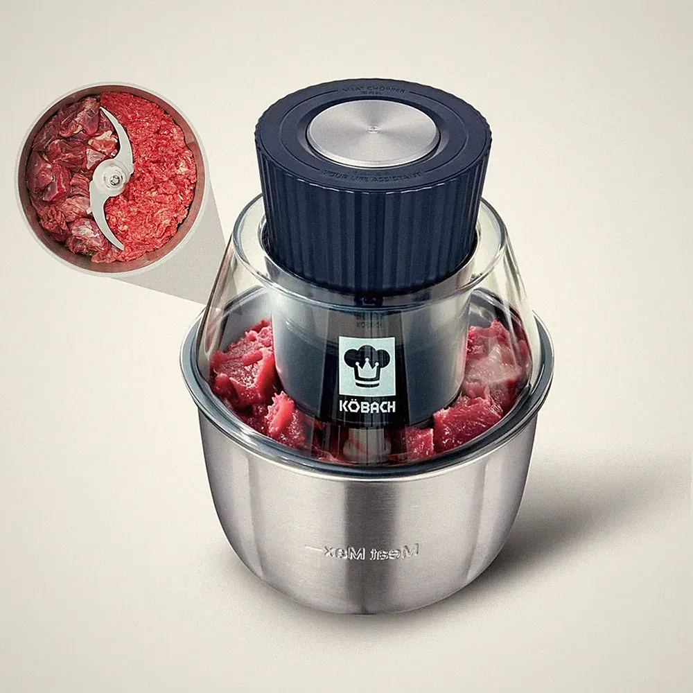 Electric Food Processor & Meat Grinder – 1.9 Qt Food Chopper with Pure Copper...