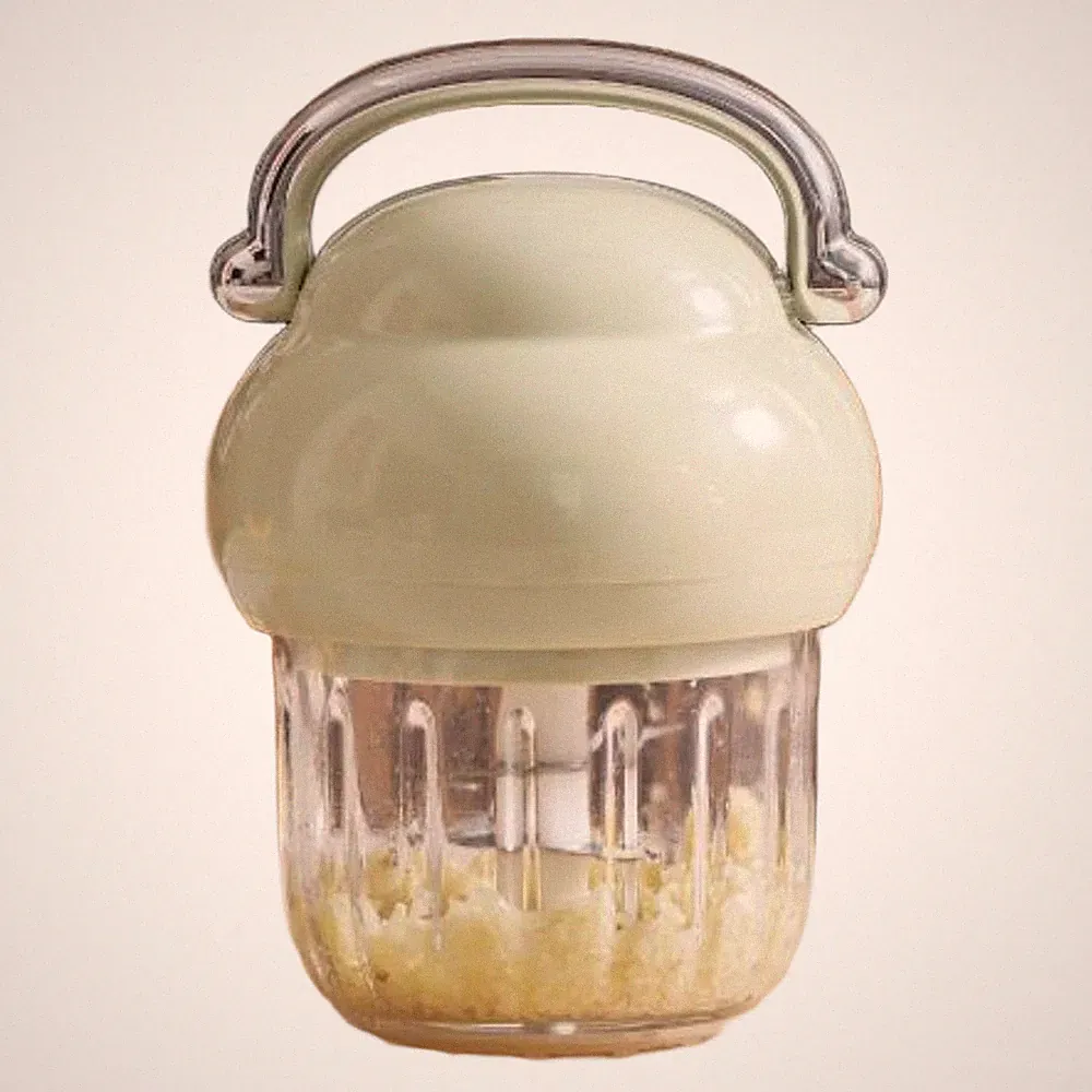 Electric Food Processor with Detachable Parts and Transparent Glass Jar 350ml