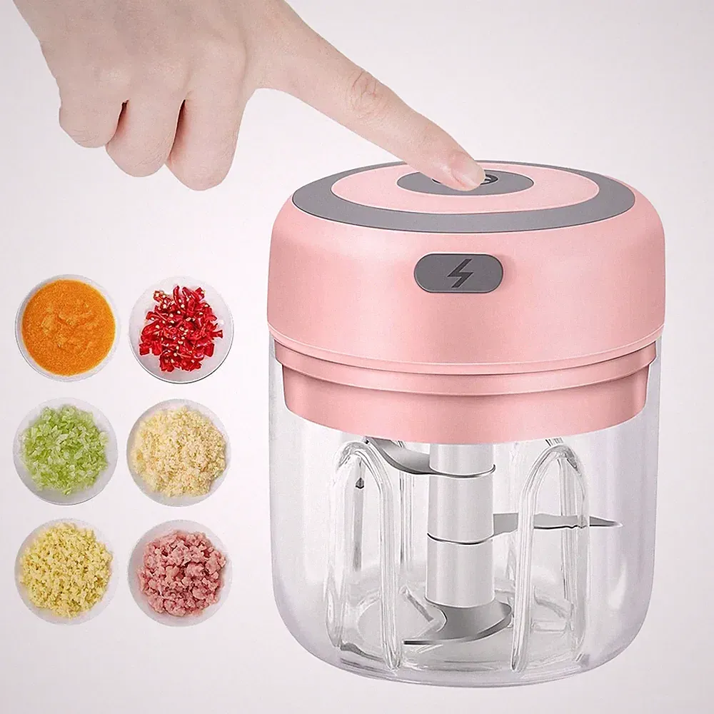 Electric Garlic Chopper, 250ML USB Mini Food Processor for Veggies & Herbs