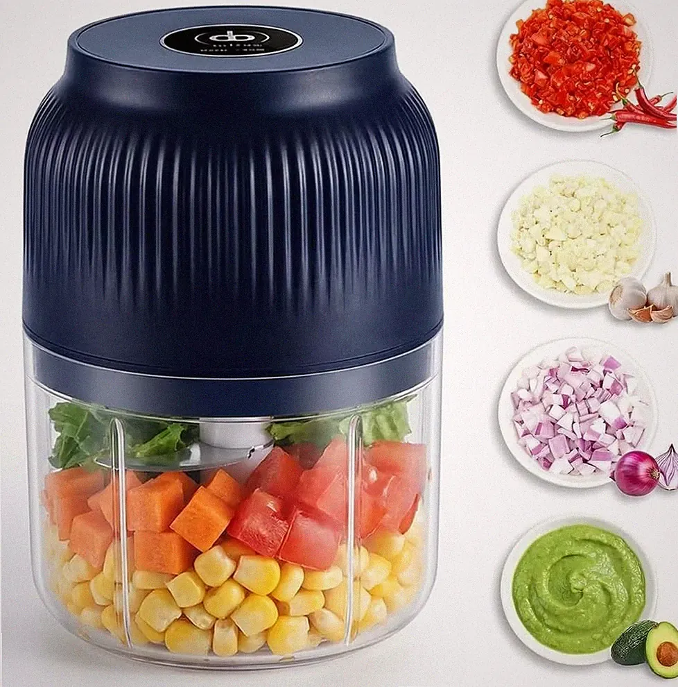 Electric Garlic Chopper 300ML Mini Food Processor Rechargeable Onion Vegetable G