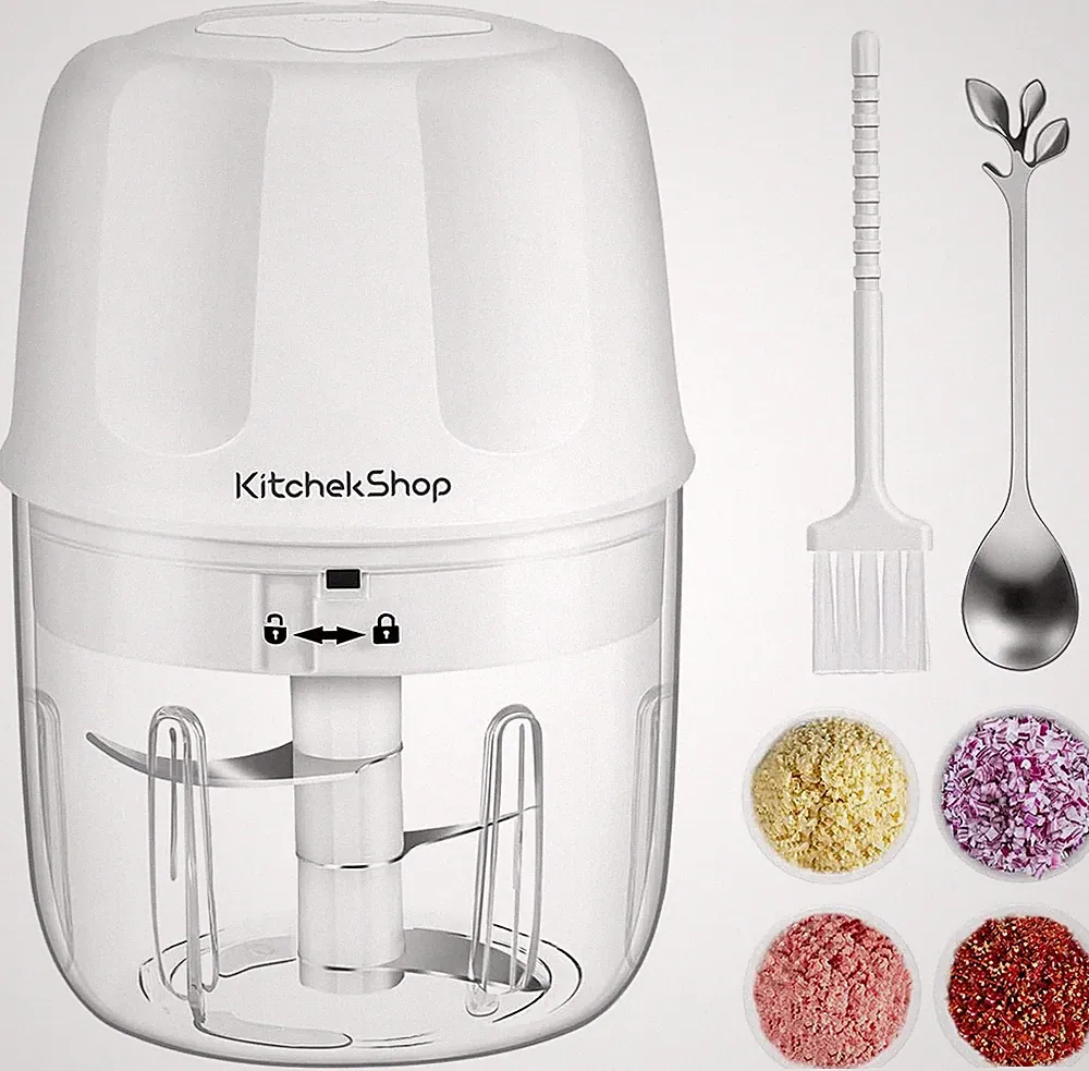Electric Garlic Chopper, 300ML Portable Cordless Mini Food Processor, Rechargeab