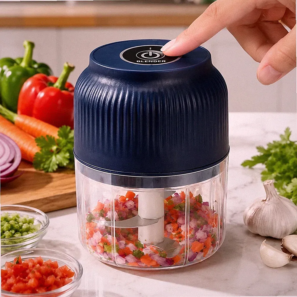 Electric Garlic Chopper Mini Food Processor 250ml USB Rechargeable Kitchen Tool