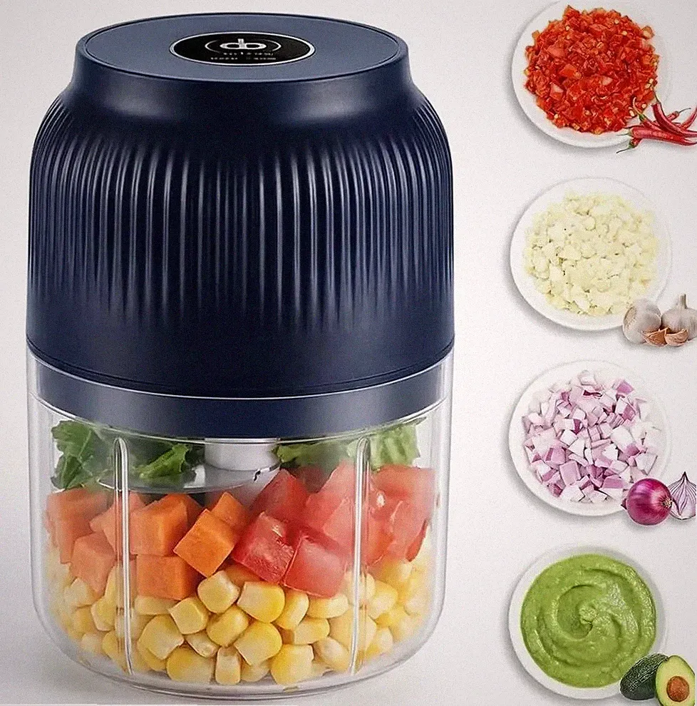 Electric Garlic Chopper Mini Portable Food Processor 300ml USB Rechargeable