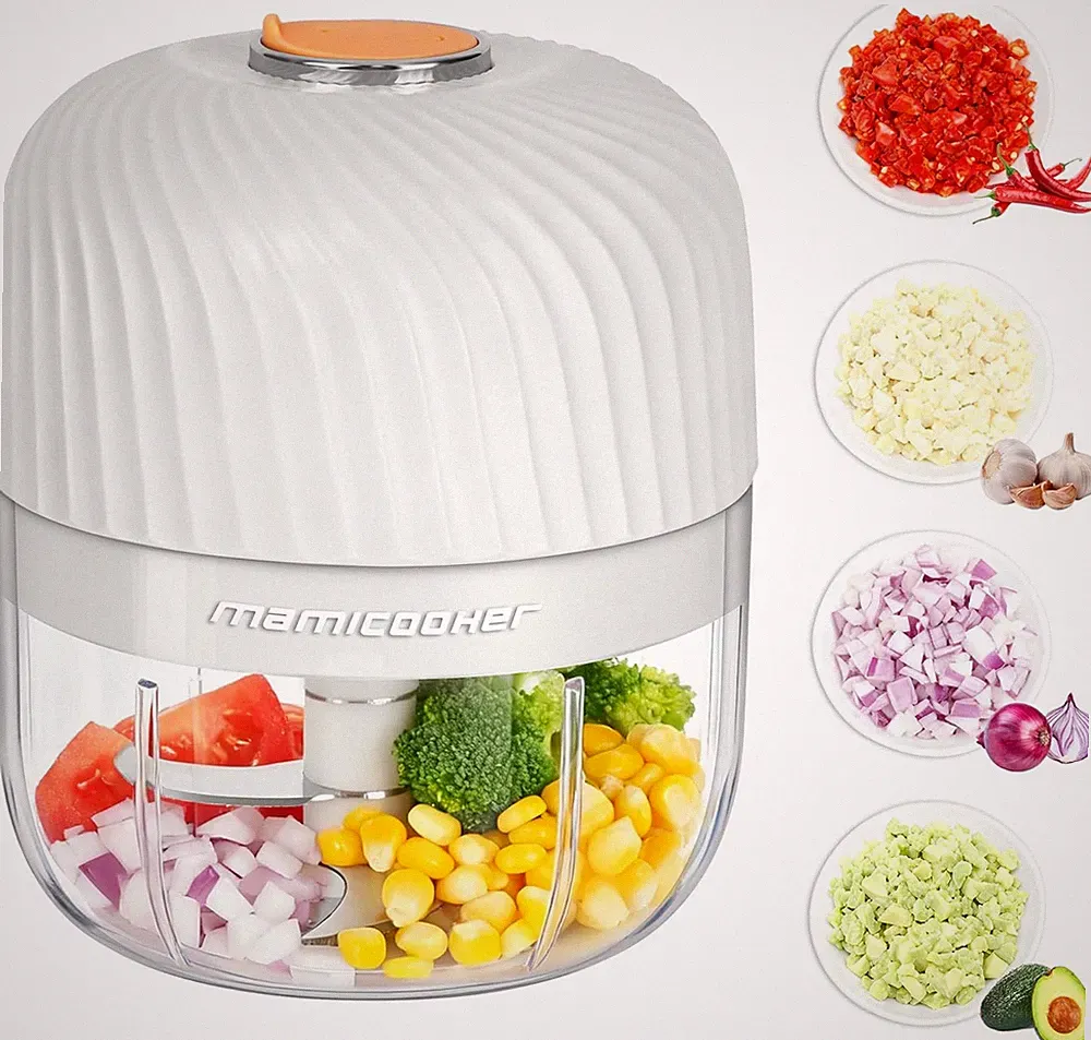 Electric Garlic Chopper, Mini Portable Veggie Chopper, 250ML Garlic Grinder Mash