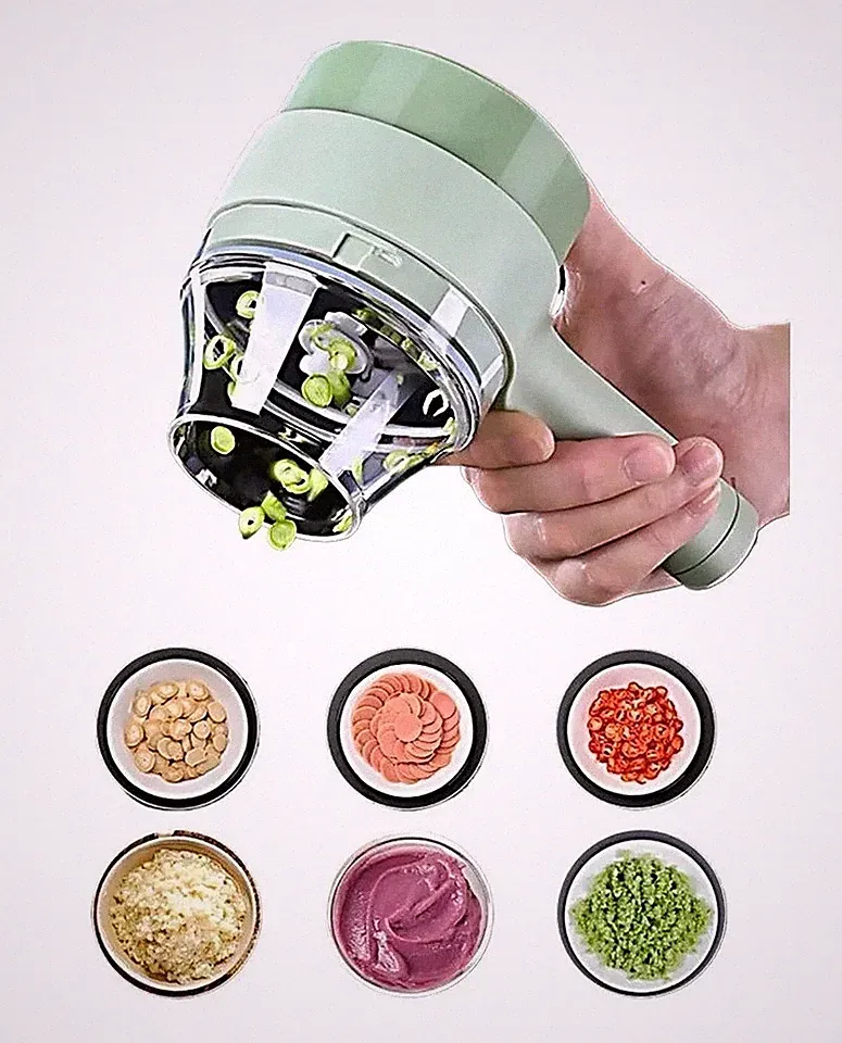 Electric Garlic Chopper Wireless Mini Food Processor Vegetable Cutter USB GreenV