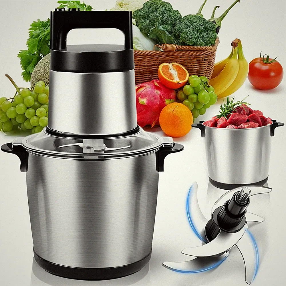 Electric Large Food Processor,1200W Meat Grinder Stainless Steel for Home, Heavy