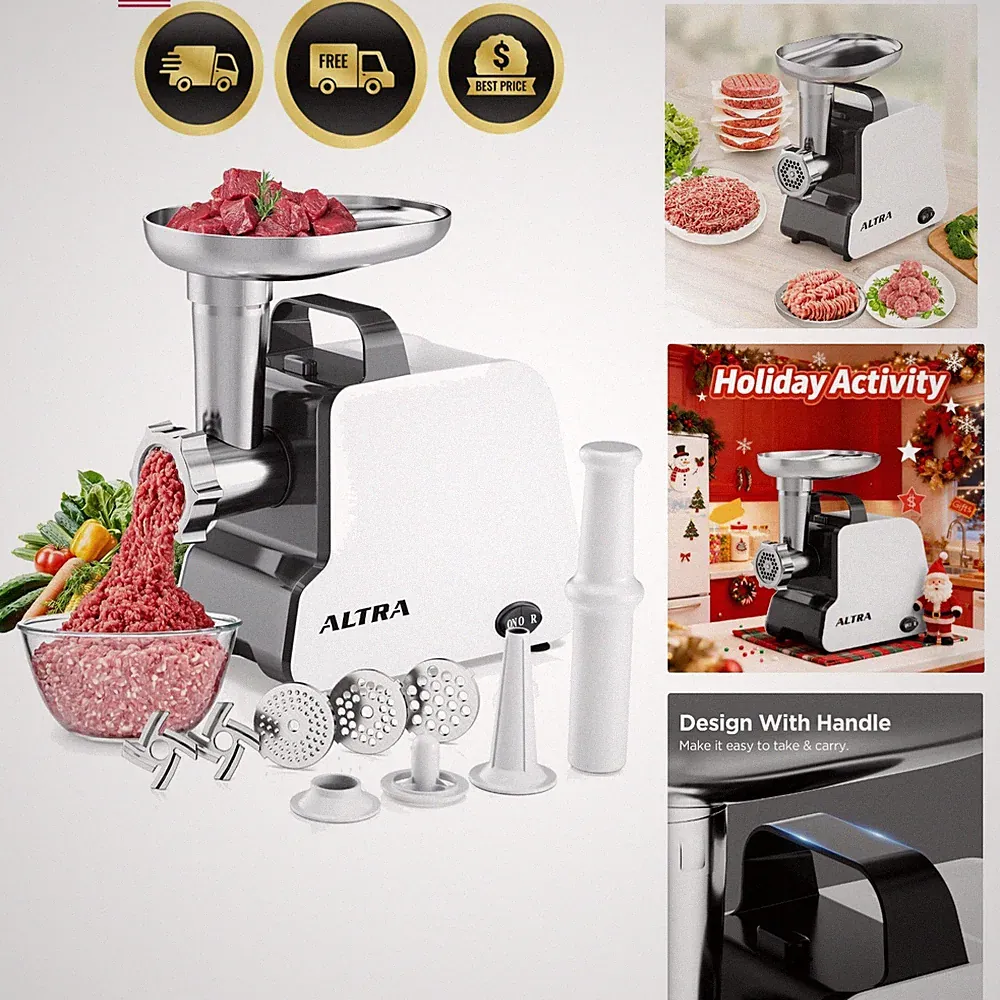 Electric Meat Grinder 2300W Max Heavy Duty Sausage Stuffer with Blades Plates