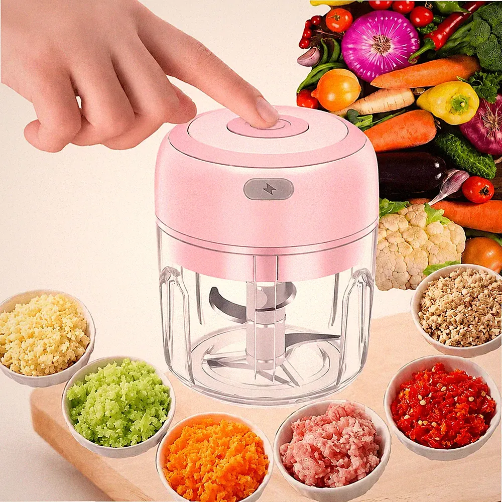 Electric Mini Food Chopper Garlic Crusher Vegetable Meat Onion Cutter Processor
