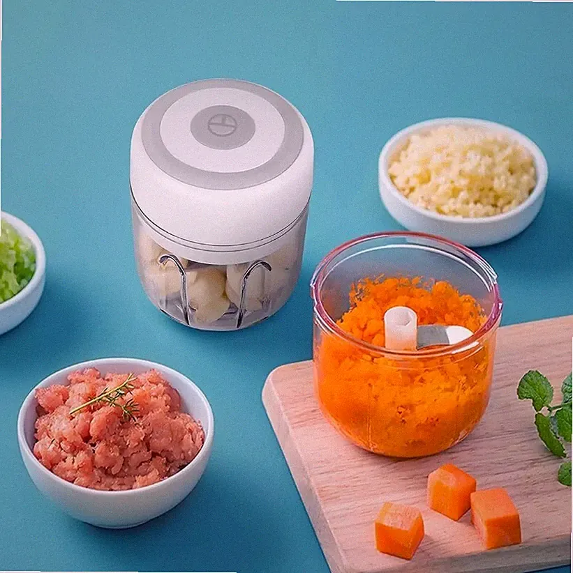 Electric Mini Food Chopper Portable Garlic Grinder Vegetable Cutting Processor