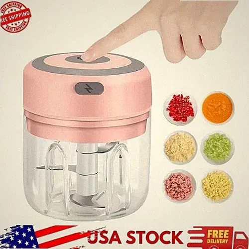 Electric Mini Food Processor Grinder Blender Plastic Bowl Meat Vegetable Herb