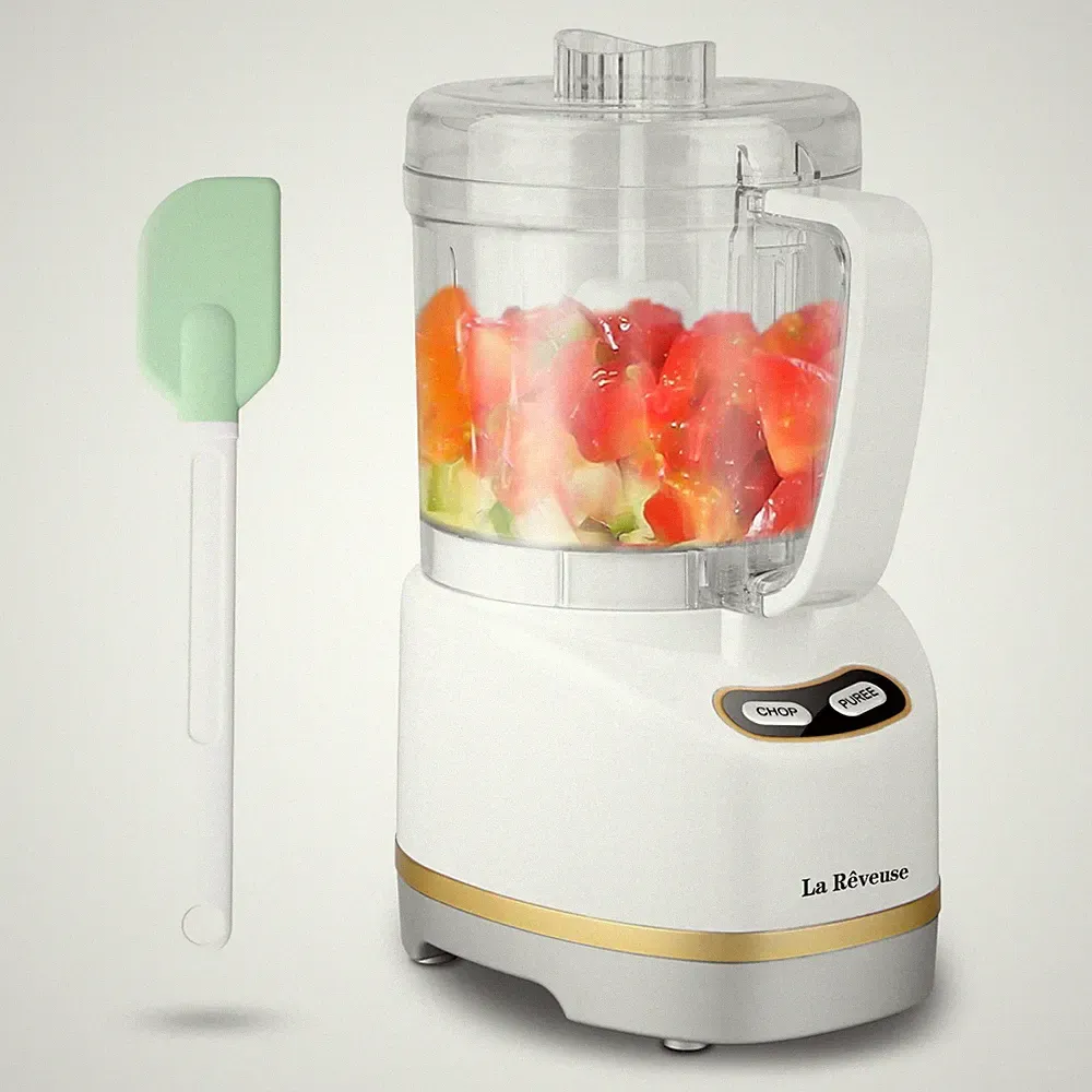 Electric Mini Food Processor Small Chopper 200 Watts 2Cup Prep Bowl White