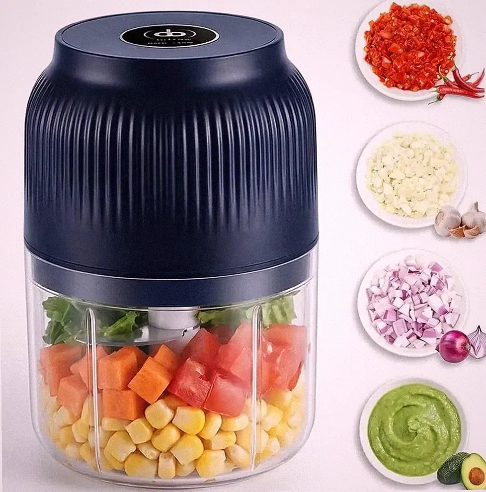 Electric Mini Garlic Chopper 250ML USB Food Processor for Onion Veg Fruit Meat
