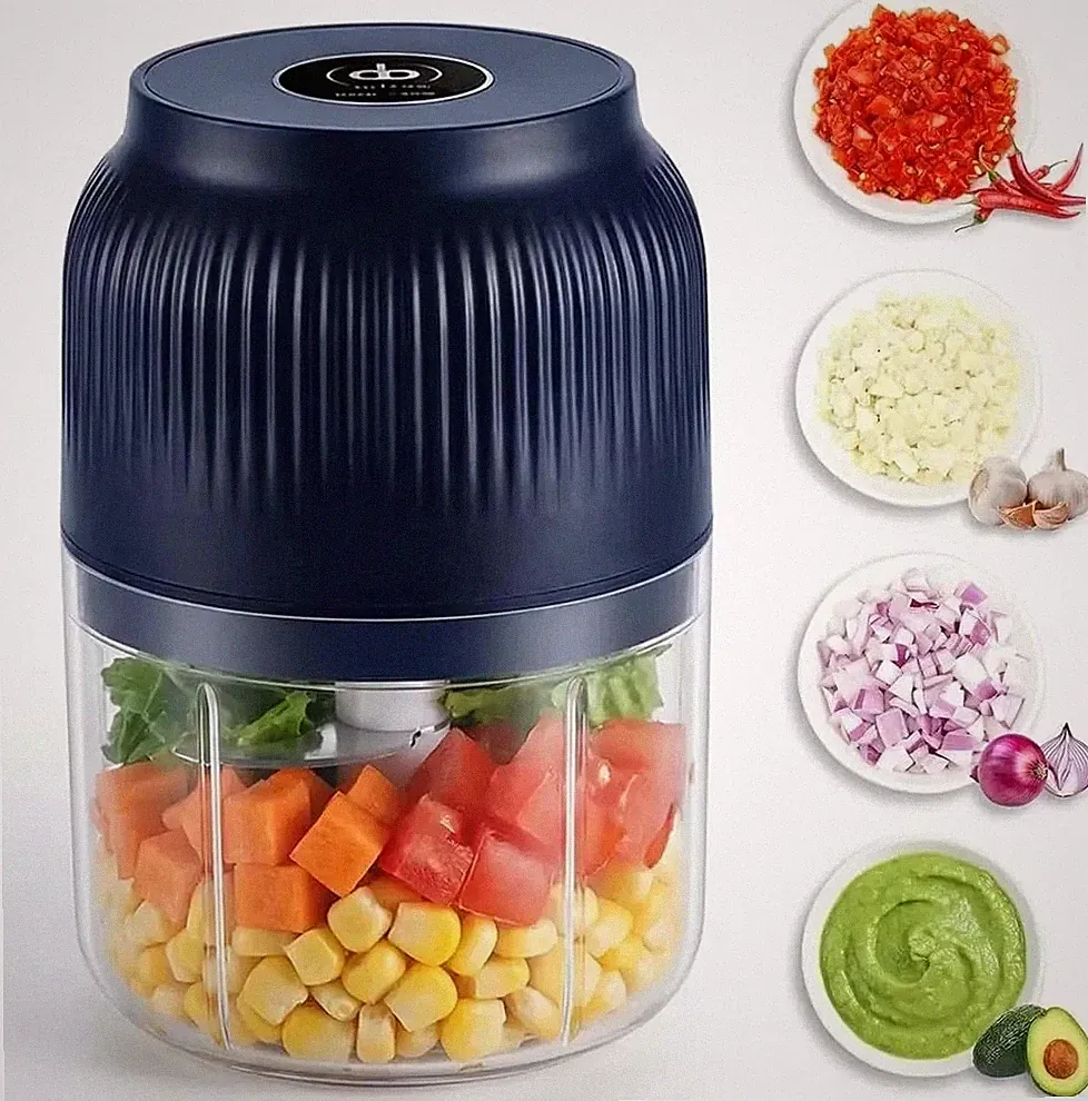 Electric Mini Garlic Chopper 6 Blade USB Food Processor Vegetable Onion Grinder