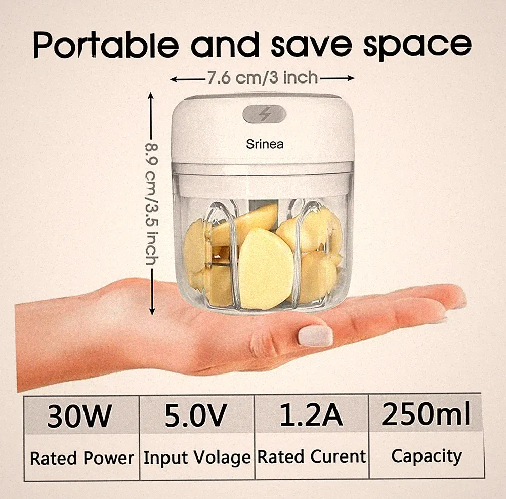 Electric Mini Garlic Chopper & Garlic Presses, Food Chopper Processor Masher
