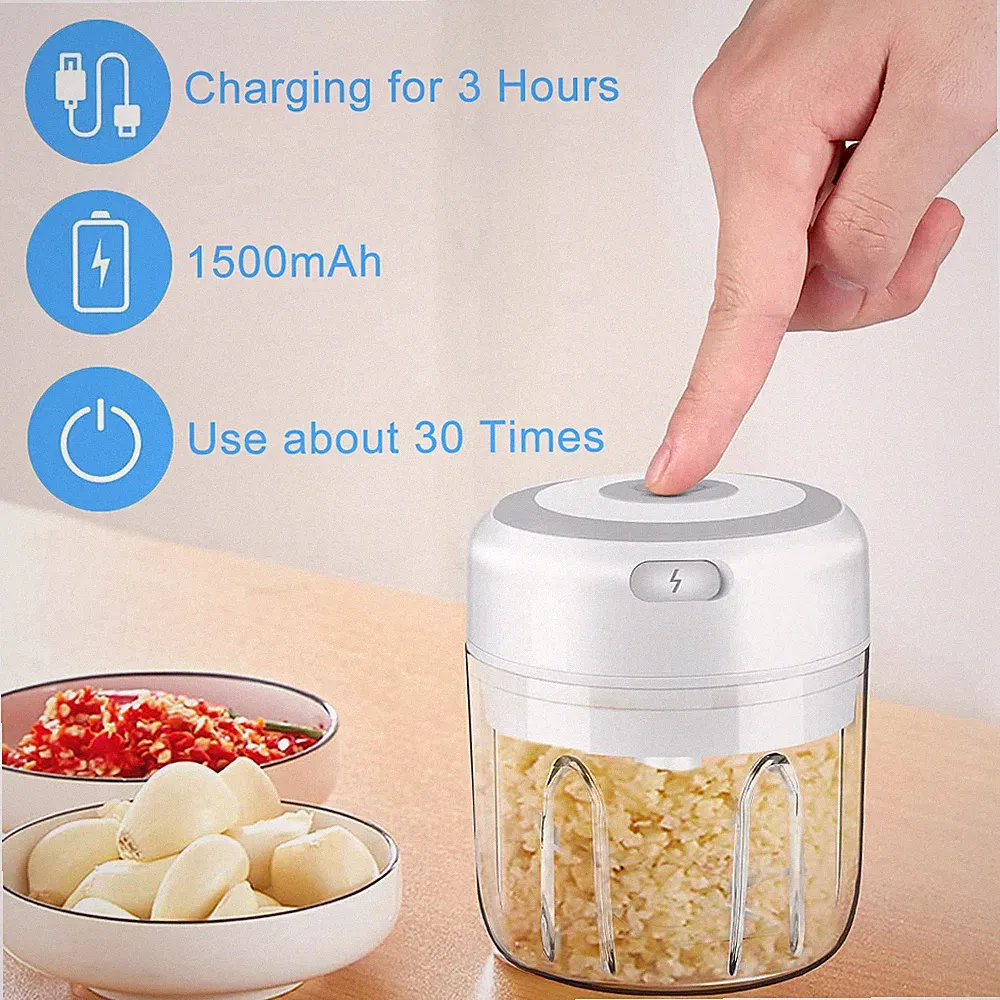 Electric Mini Garlic Chopper Meat Onion Grinder Crusher Cutter for Vegetable NEW
