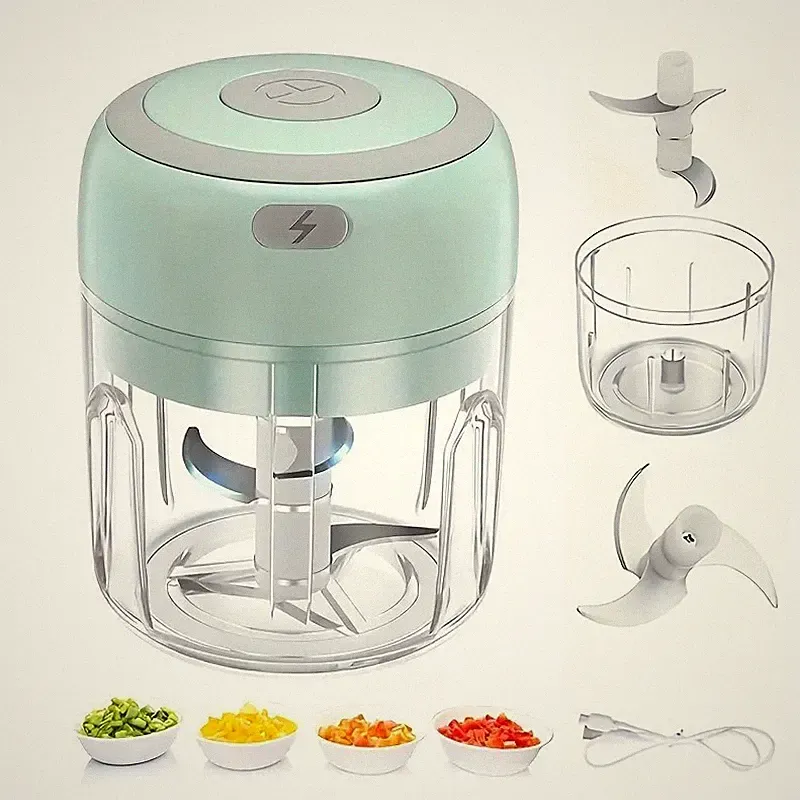 Electric Mini Garlic Chopper USB Rechargeable Food Grinder Crusher Onion Veggie
