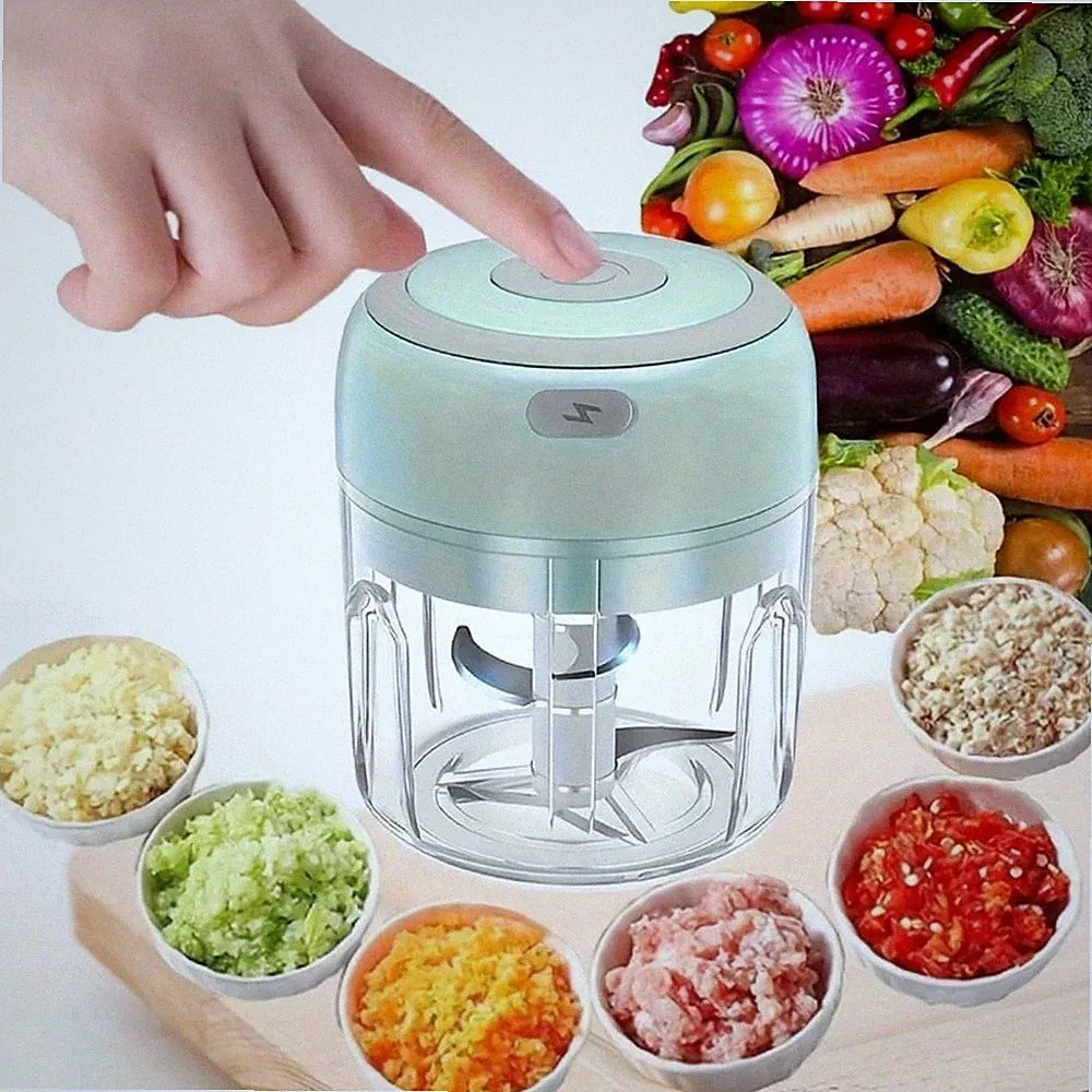 Electric Mini Garlic Chopper USB Rechargeable Meat Grinder Food Processor 250ml