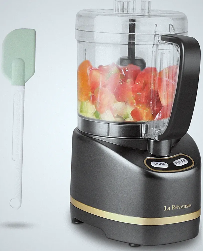 Electric Mini Processor with 200 Watts 2-Cup Prep Bowl for Mincing Chopping Gri