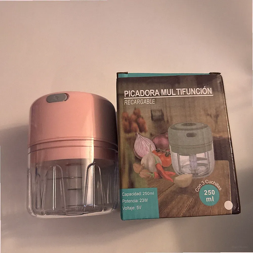 Electric Mini USB Rechargeable Vegetable Food Chopper Processor 100 mL - Pink