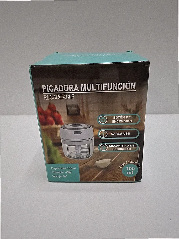 Electric Mini USB Rechargeable Vegetable Food Chopper Processor Open Box 100 mL