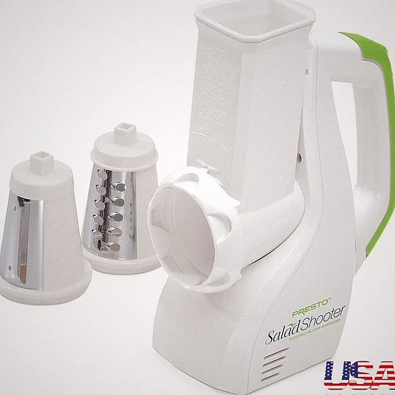 Electric Salad Slicer Shredder Vegetables Fruits Cheese Quick Clean Compact New
