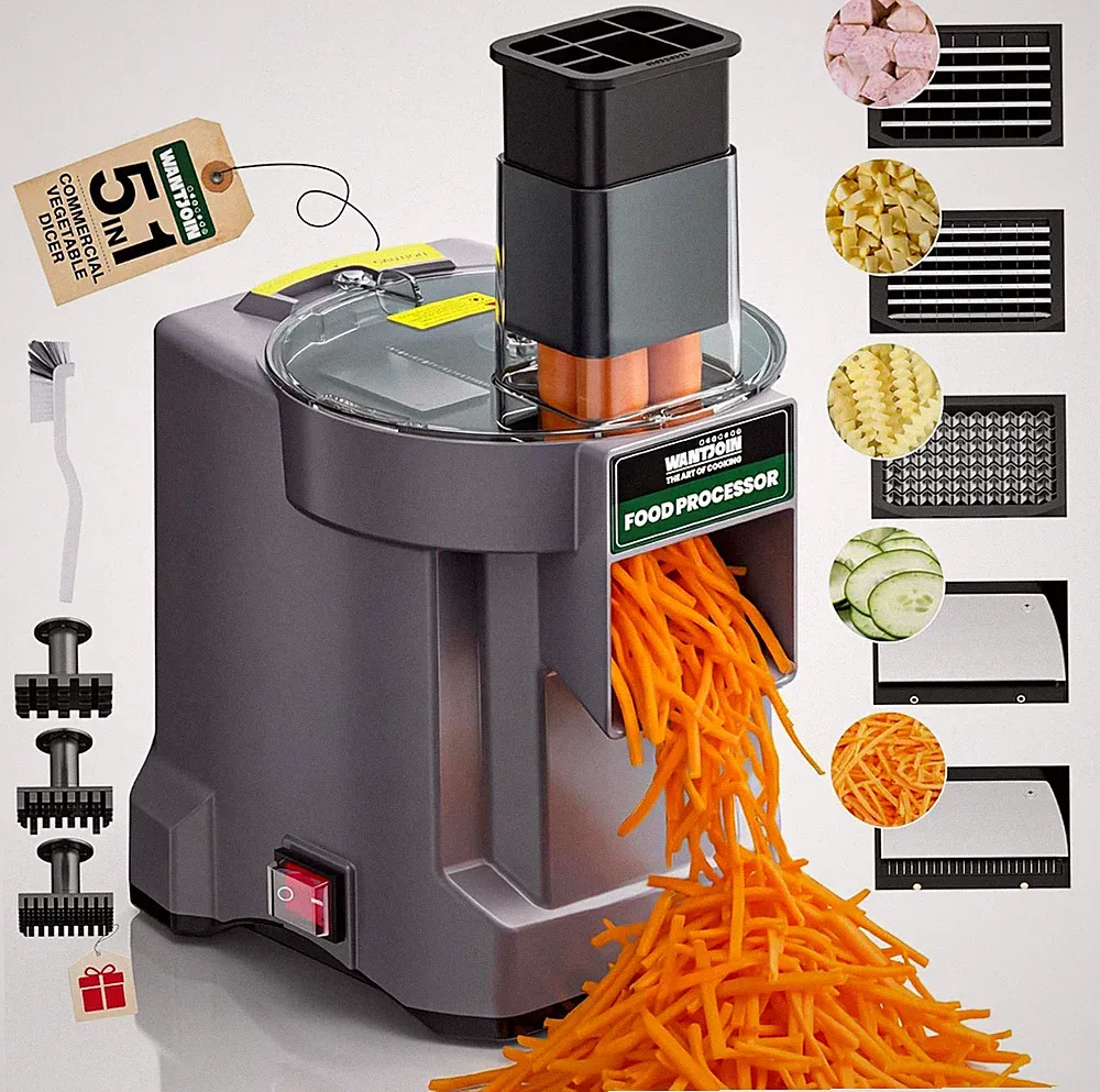 Electric Vegetable Chopper Food Processor Stainless Steel Blades 5 in 1 Kitchen